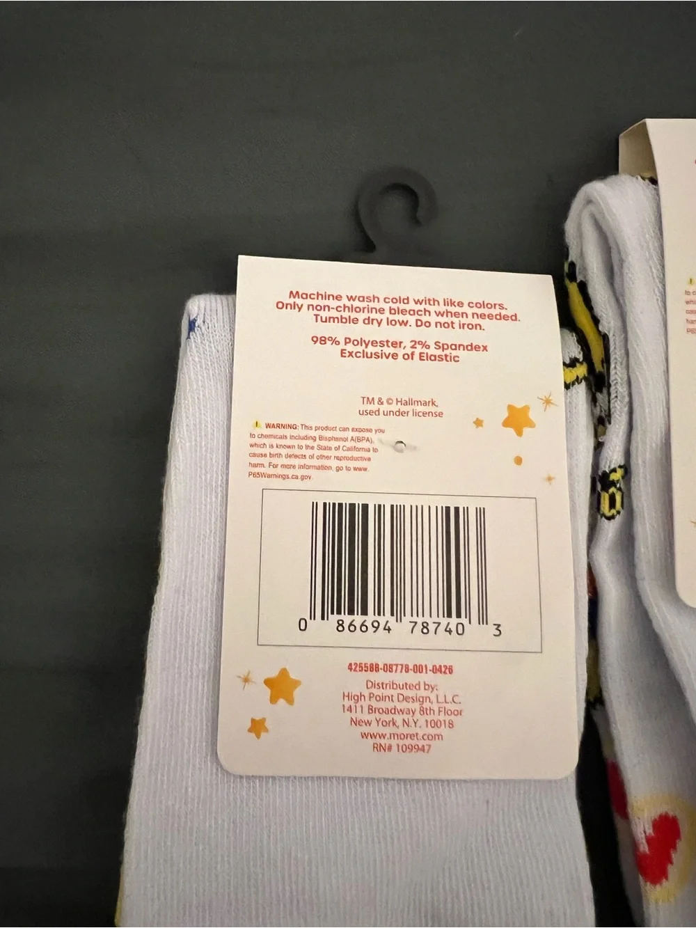 Rainbow Brite 2 pairs of socks New